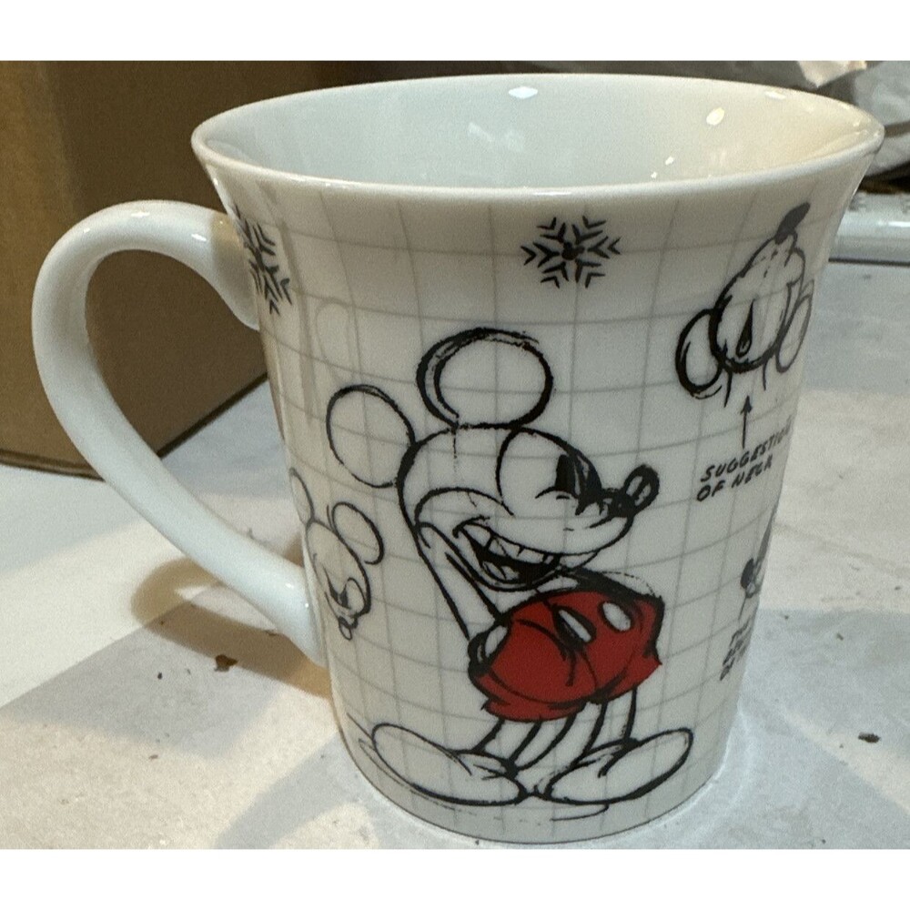 NEW Coffee Cup Disney Mickey Mouse Winter Sketch Winter Christmas Hot Chocolate